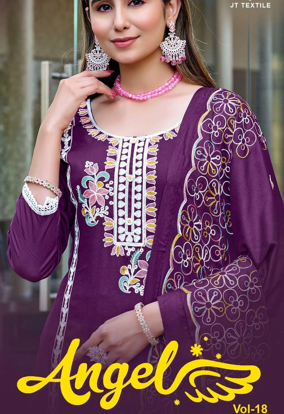 JAMATMAL ANGEL VOL 18 RAYON FABRIC EMBROIDERY PATTERN LADIES...