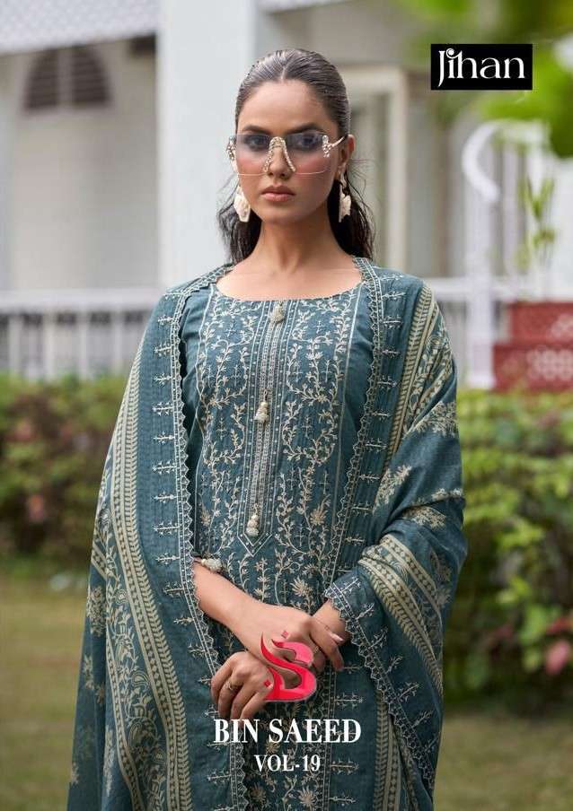 JIHAN BIN SAEED LAWN COLLECTION VOL 19 LAWN PRINT WITH EXCLU...