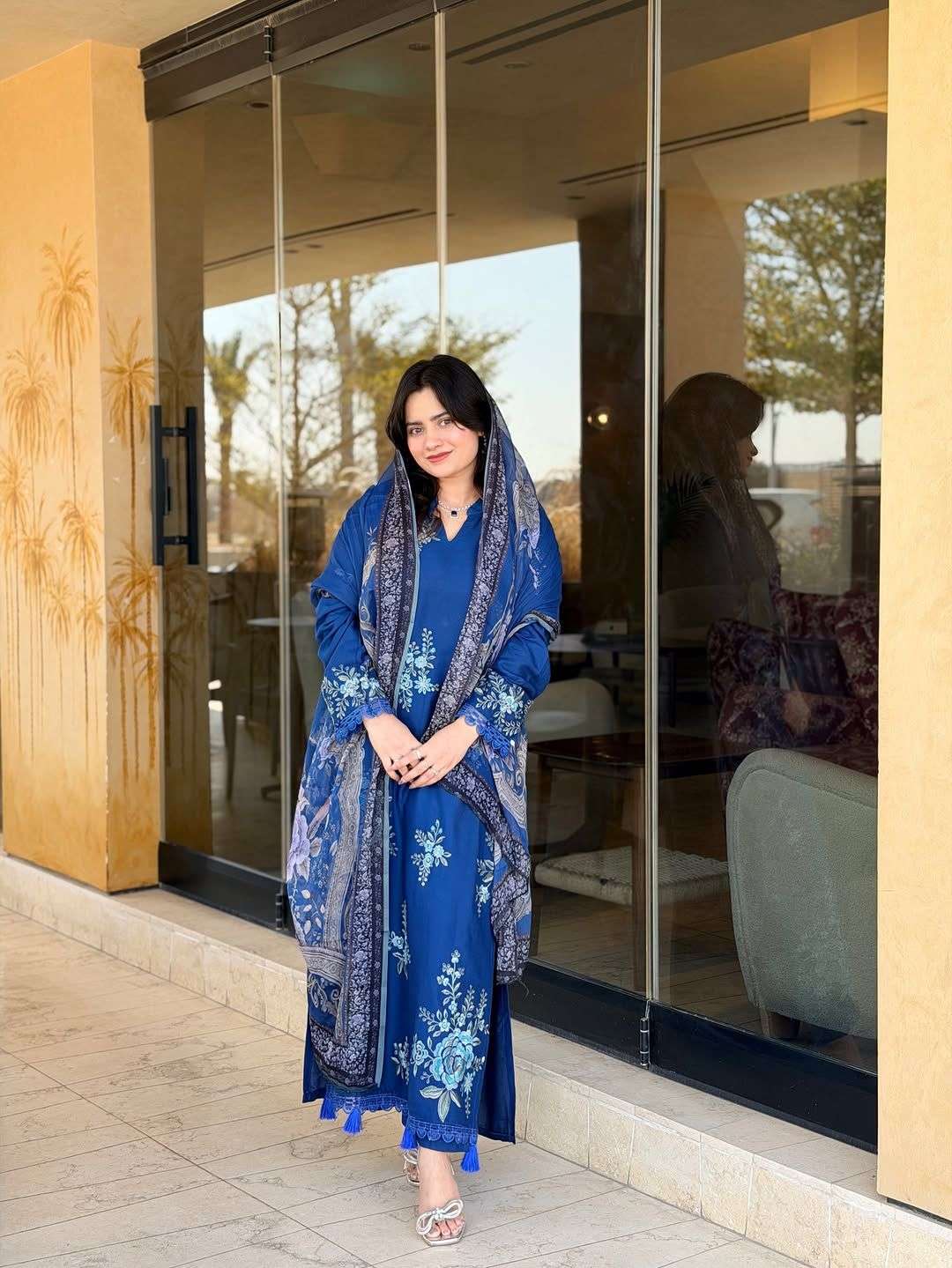 JOHRA TEX JT 194 RAYYON COTTON WITH EMBROIDERED BLUE SUIT FO...