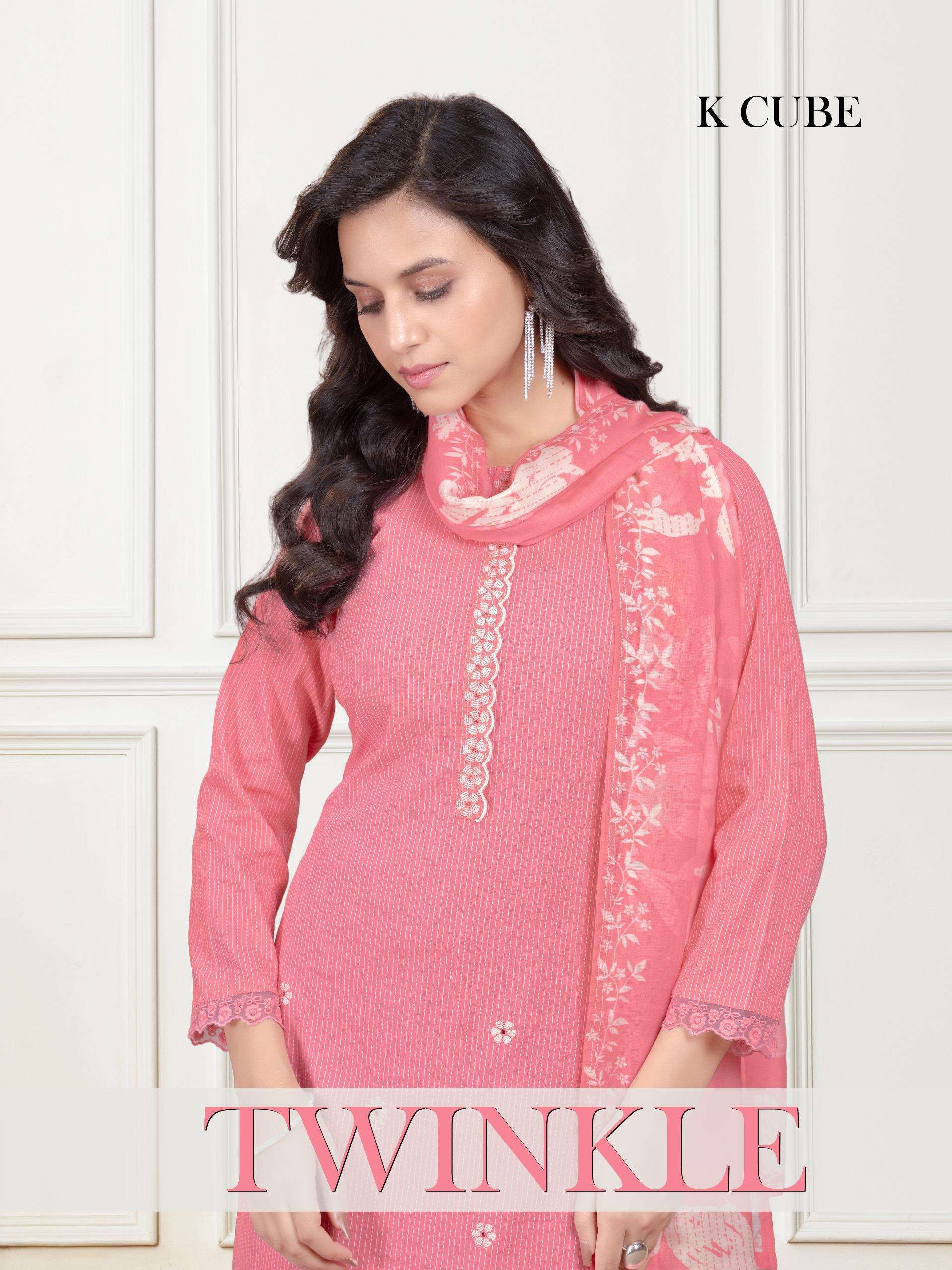 K CUBE TWINKLE 1011 CELEBRATION EXCLSUIVE COTTON KATHA DYED ...