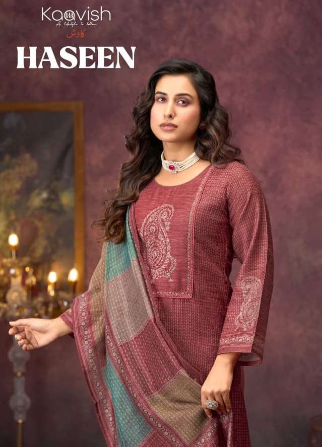 KAAVISH HASEEN LINEN DIGITAL PRINT KANTHA HANDWORK YOUNG SAL...