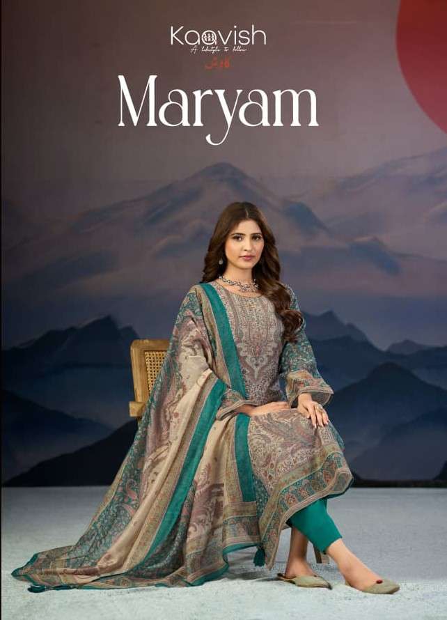 KAAVISH MARYAM LINEN DIGITAL PRINT DARK COLOR LADIES DRESS S...