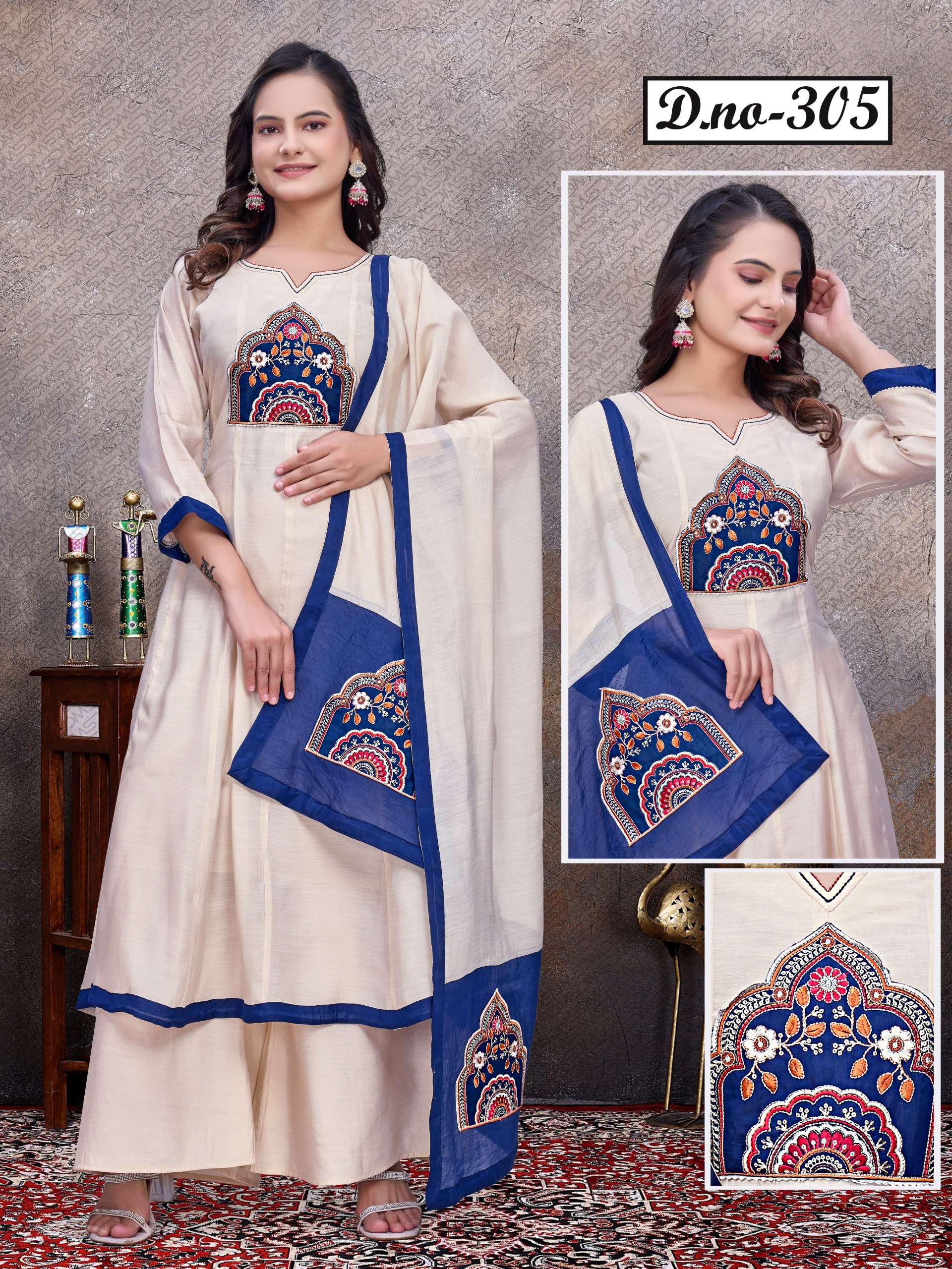 KADLEE FASHION 304 & 305 BEAUTIFUL TRADITIONAL KURTI PALAZZO...
