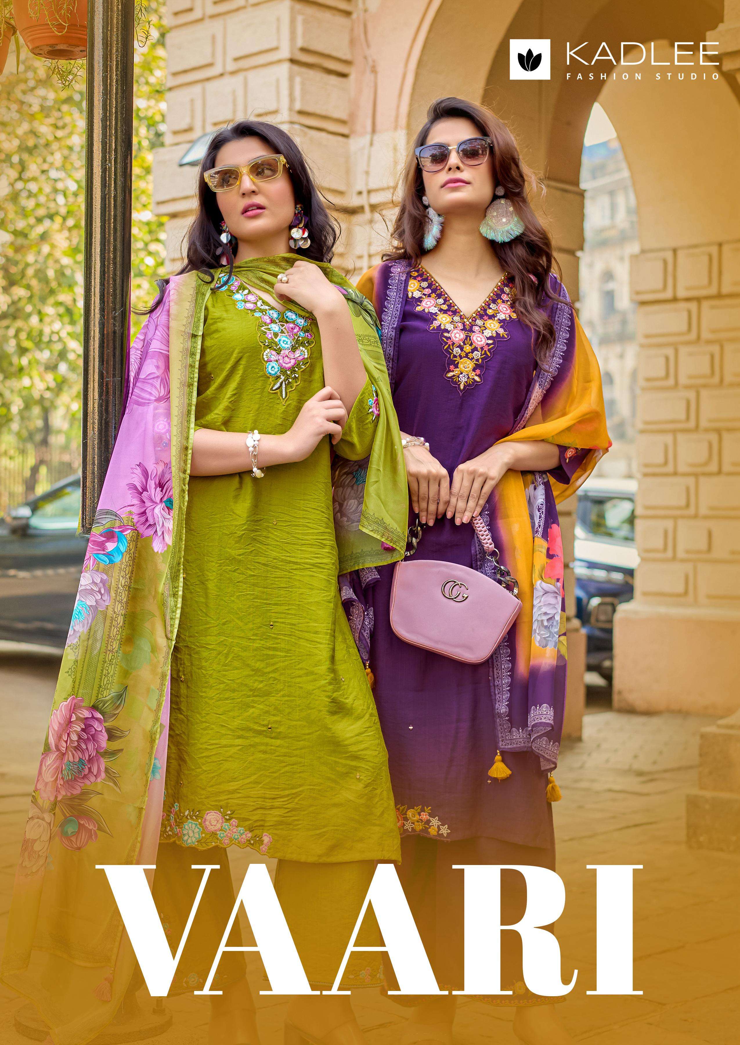KADLEE VAARI VISCOSE WEAVING THRED WORK READYMADE SALWAR SUT...