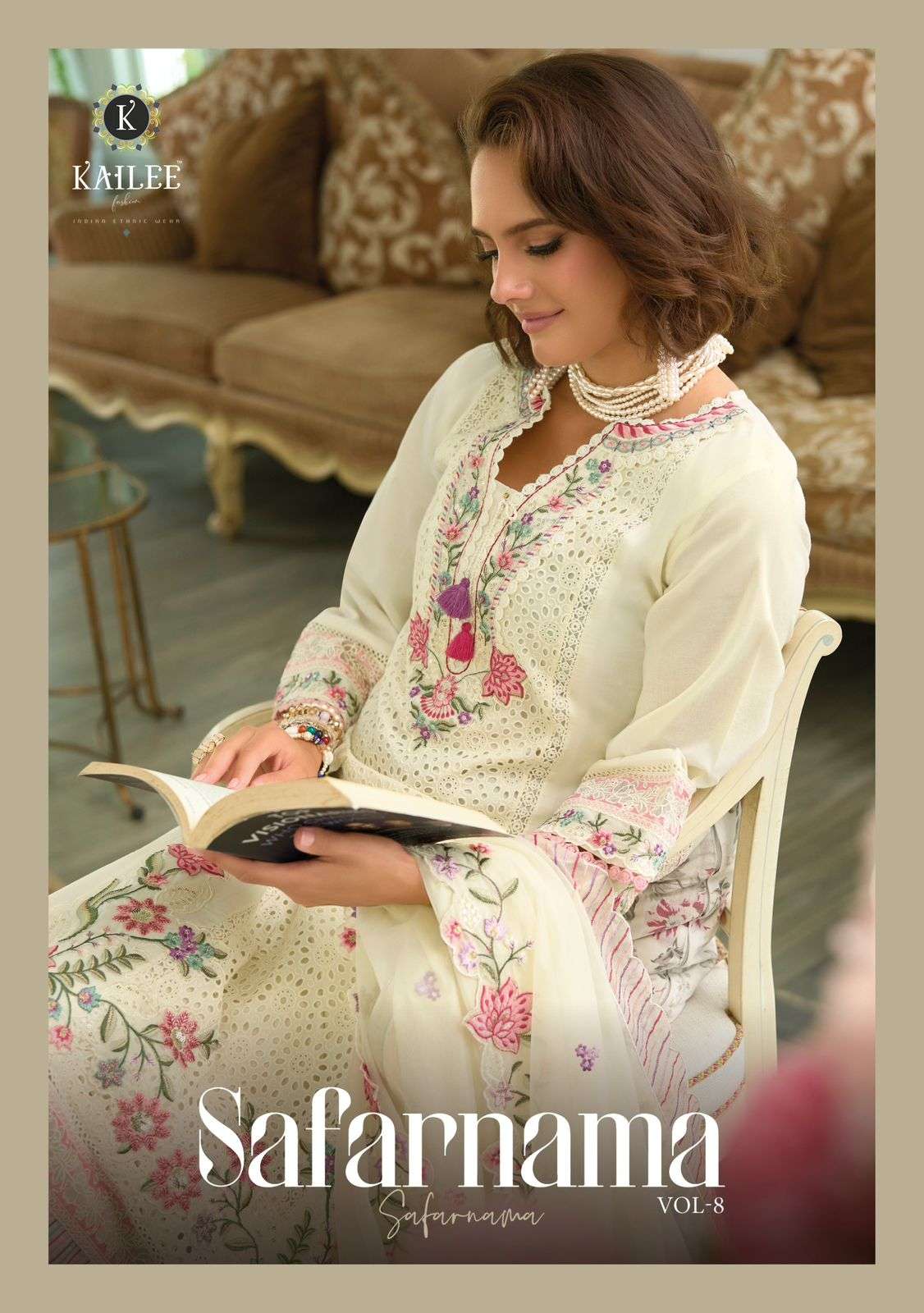 KAILEE FASHION SAFARNAMA VOL 8 LUXURY FANCY COTTON SHIFFLI W...