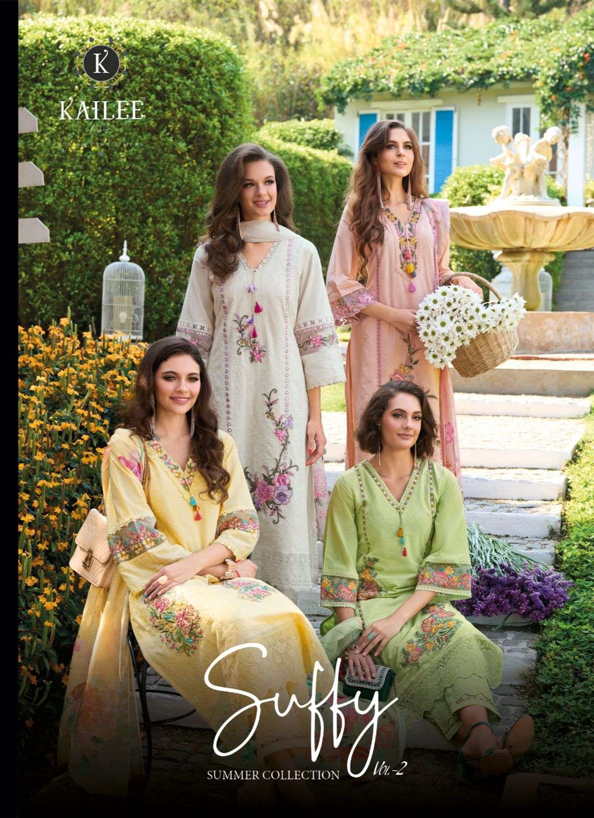 KAILEE FASHION SUFFY VOL 2 CHIKNAKARI COTTON FABRIC SUIT FOR...