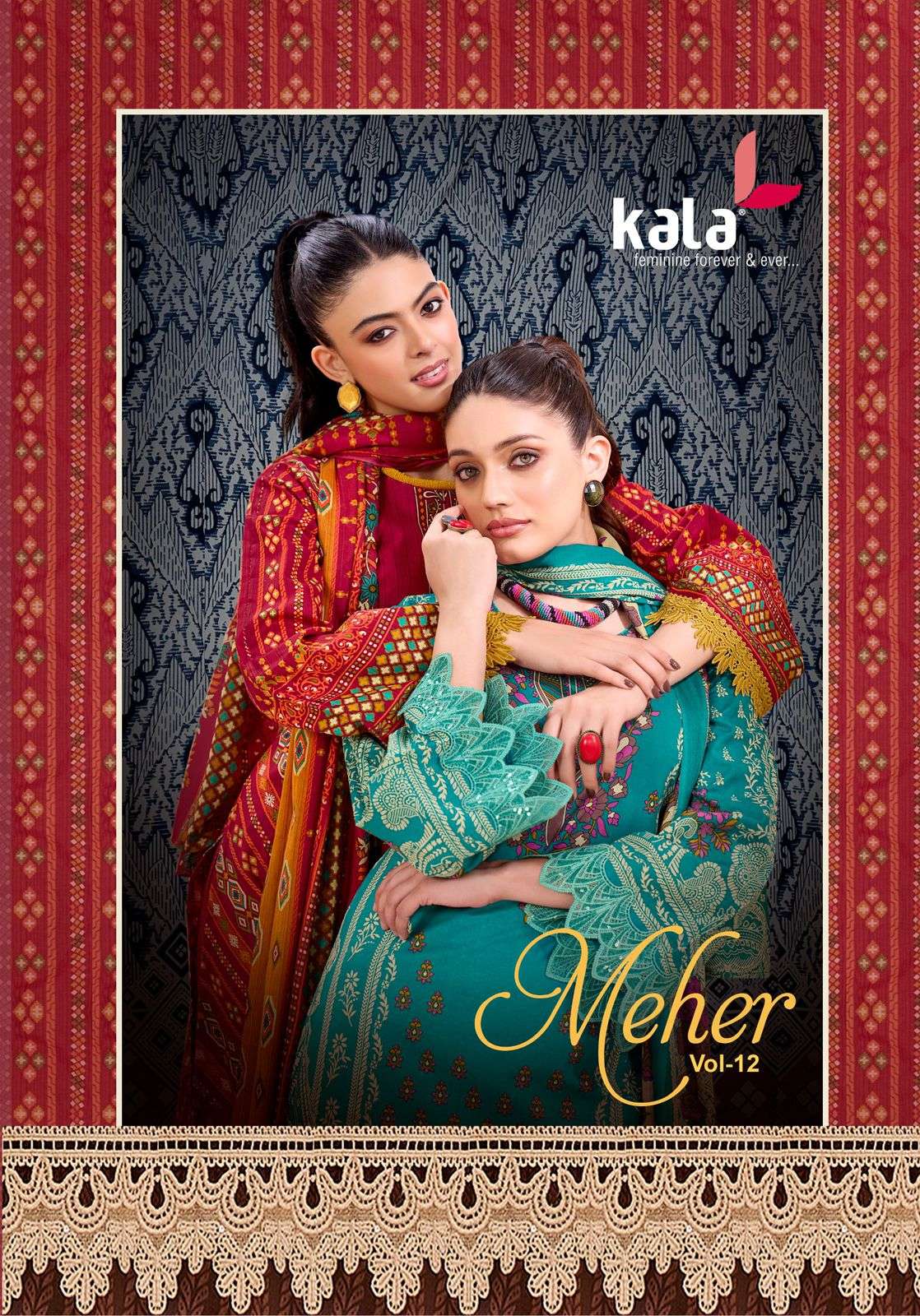 KALA MEHER VOL 12 HEAVY COTTON DESIGNER SUIT FOR REGULAR BAS...