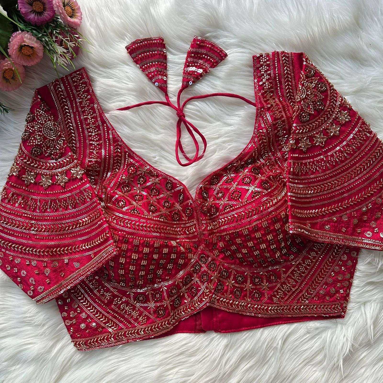  Kamini Pure and soft Fox Georgette fabric handmade Handwork...