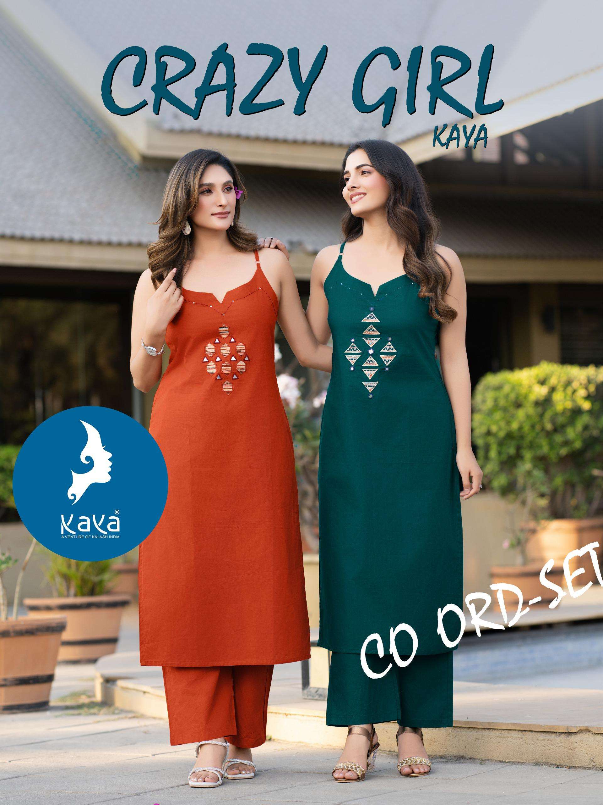 KAYA KURTI CRAZY GIRL BRANDED WESTERN 2 PIECE STREIGHT CUT C...