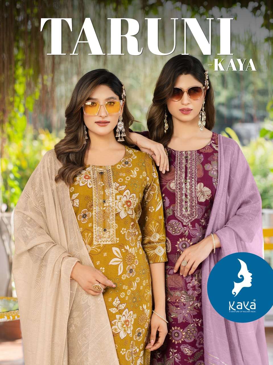KAYA KURTI TARUNI FLOWER PATTERN 3 PIECE STREIGHT  CUT CONCE...