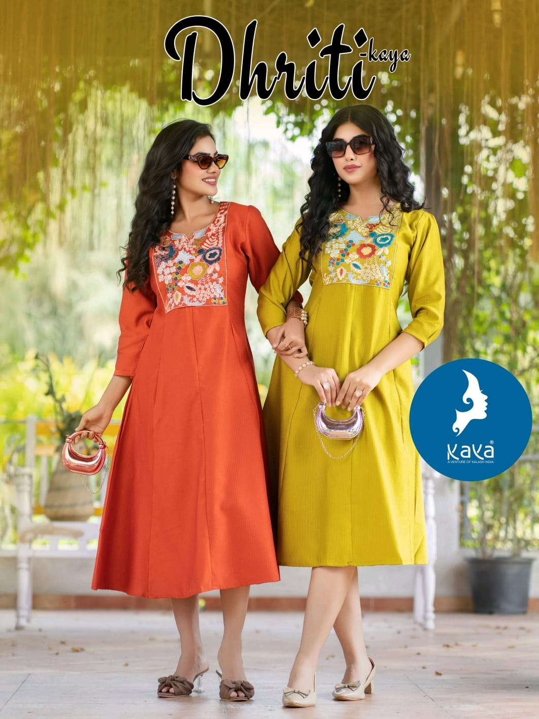 KAYA KURTIS DHRITI CLASSIC LOOK DESIGNER NECK PLAIN KURTI ON...