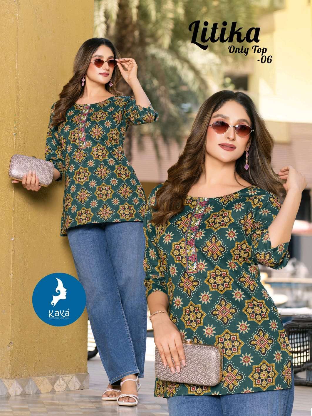 KAYA LITIKA WESTERN SUMMER DAILY WEAR SHORT TOP COLLECTION S...