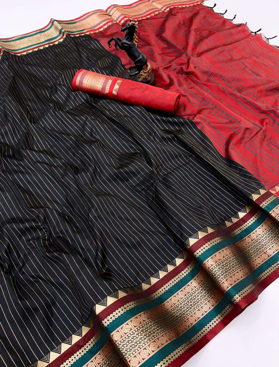 Keerthi vol 1 Premium Munga Silk fabric with featuring a ric...