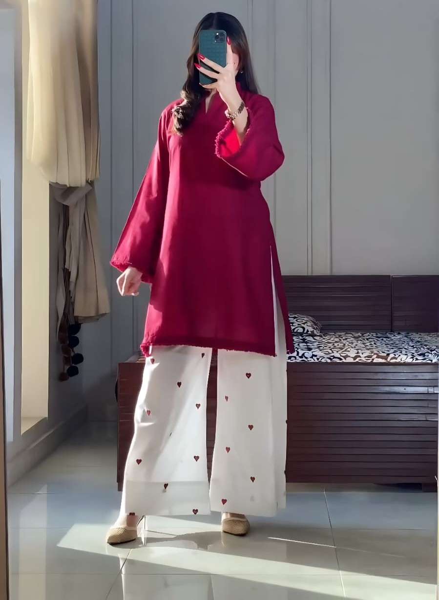 KF 195 EXCLUSIVE READYMADE SILK SIMPLE CORD SET PALAZZO TYPE...