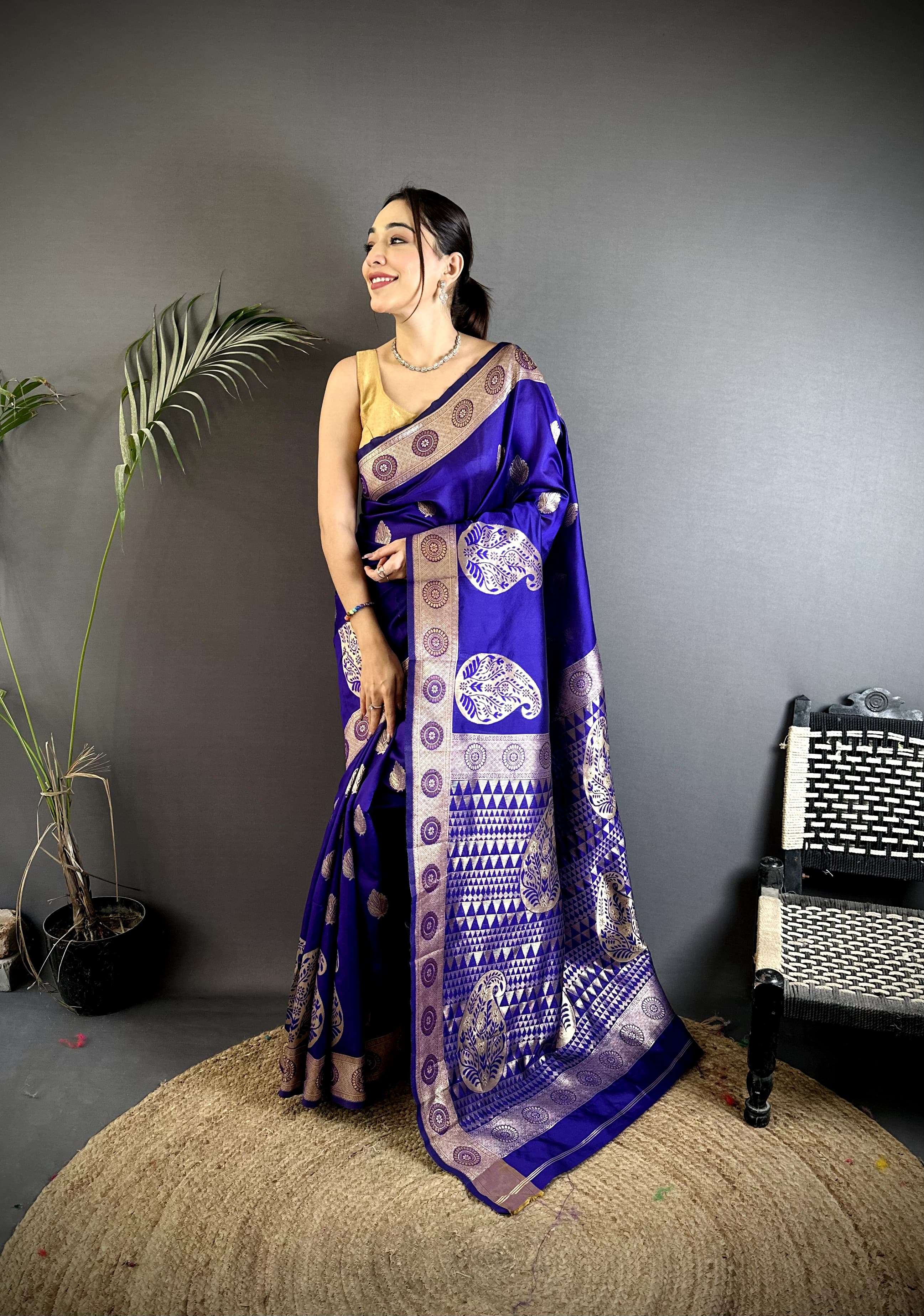 KHUSHI NEW LAUNCHING PURE AND SOFT BANARASI SILK FABRIC SARE...