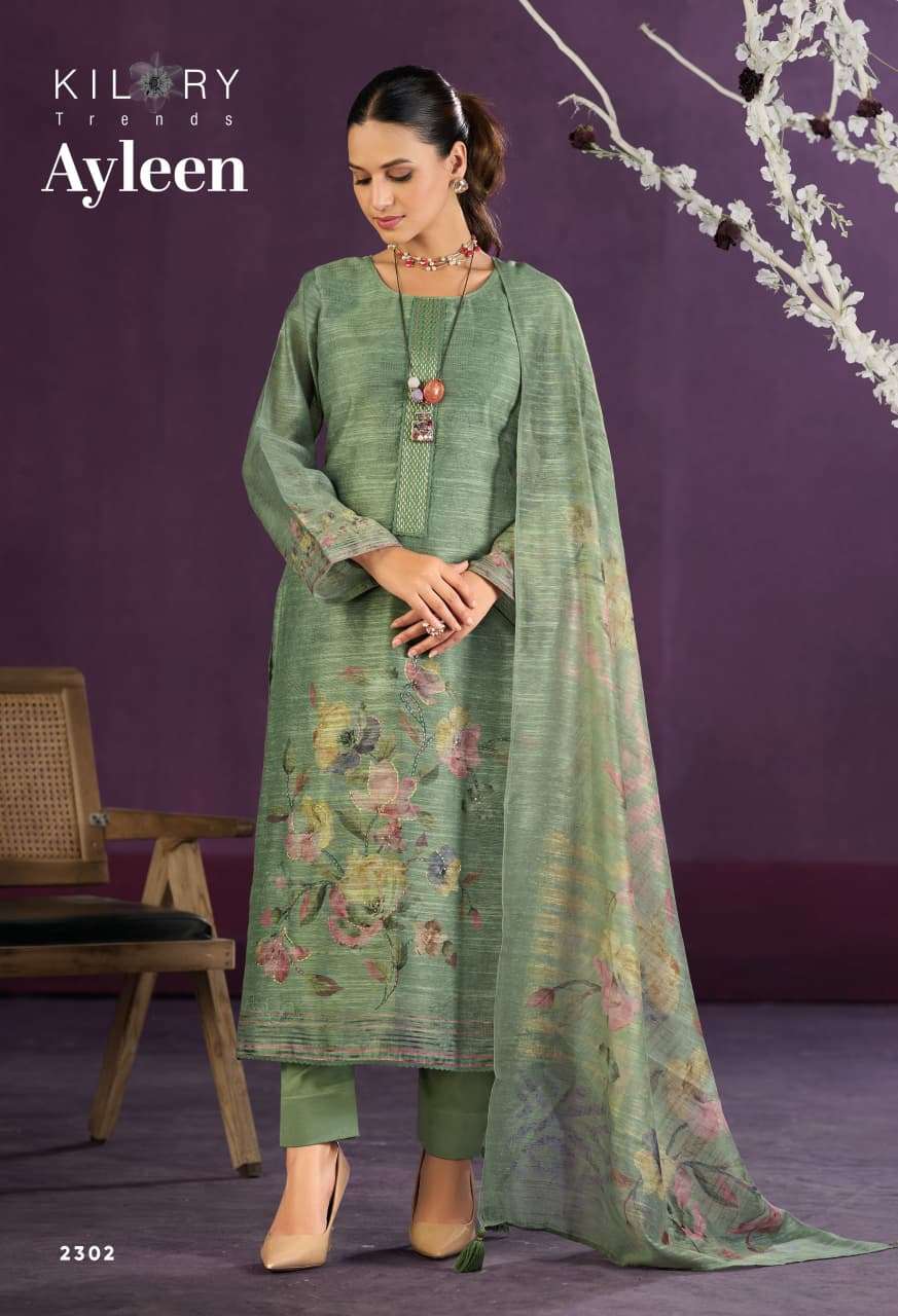 KILORY TRENDS AYLEEN HAGALPURI PRINT KANTHA WORK SALWAR SUIT...