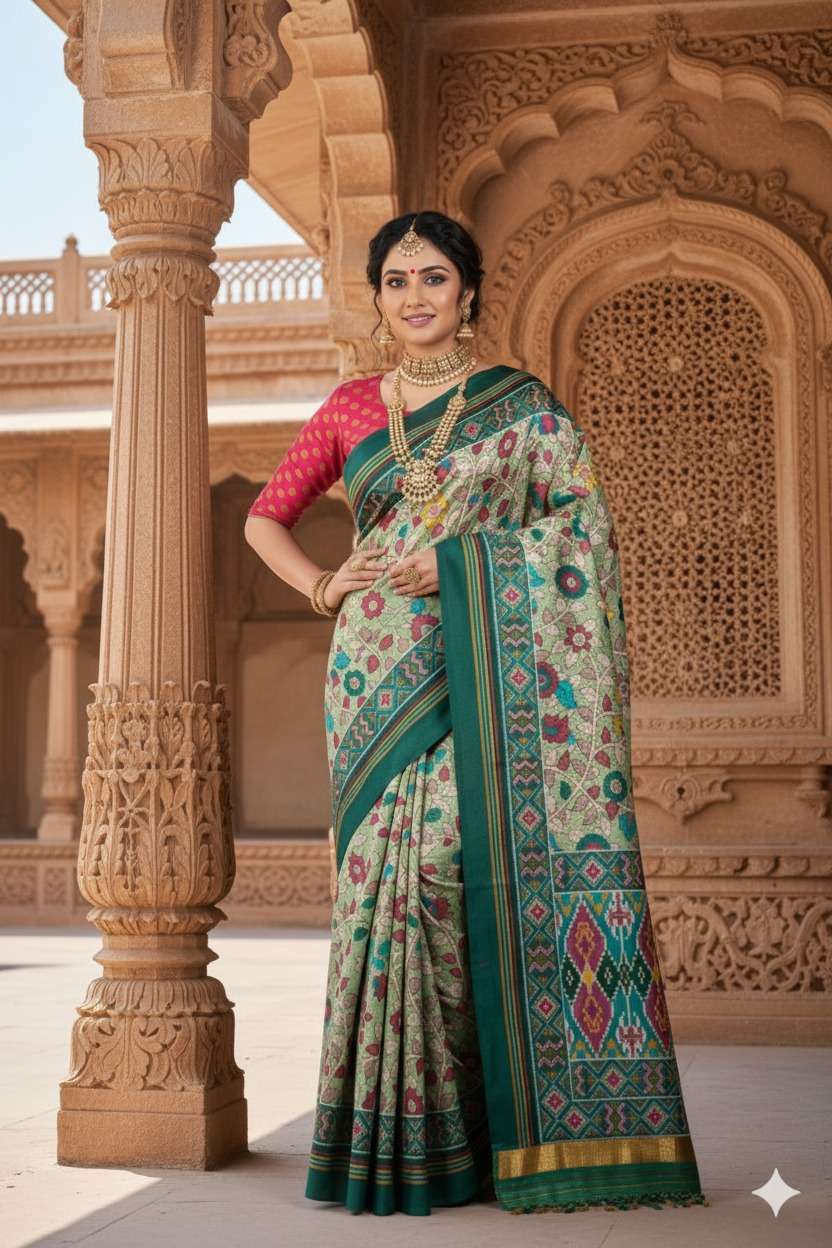 KIMORA MEERA PREMIUM X PATOLA BRASSO AND TUSSAR SILK MATERIA...