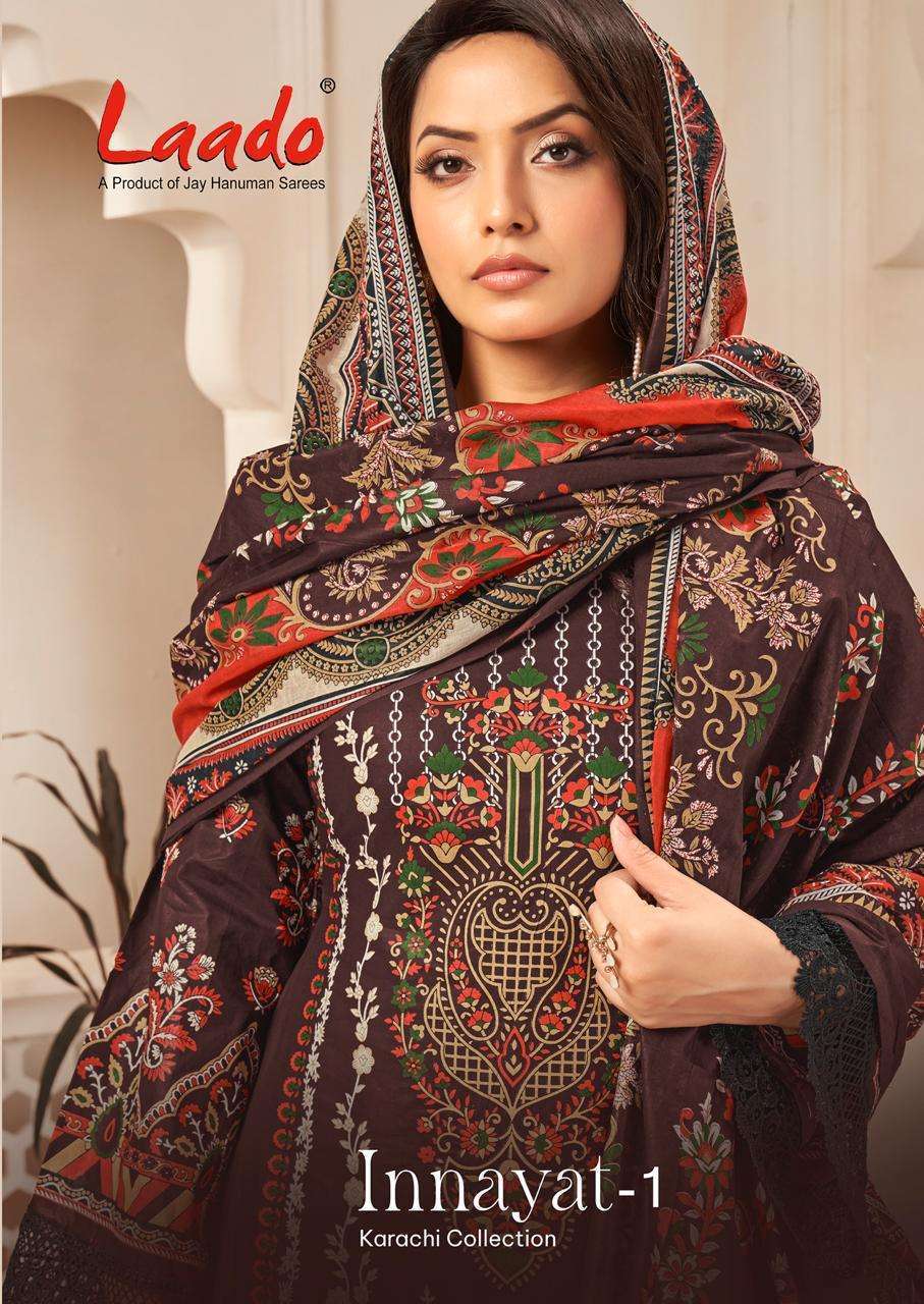 LAADO INNAYAT VOL 1 READYMADE KARACHI COTTON PRINT SALWAR KA...