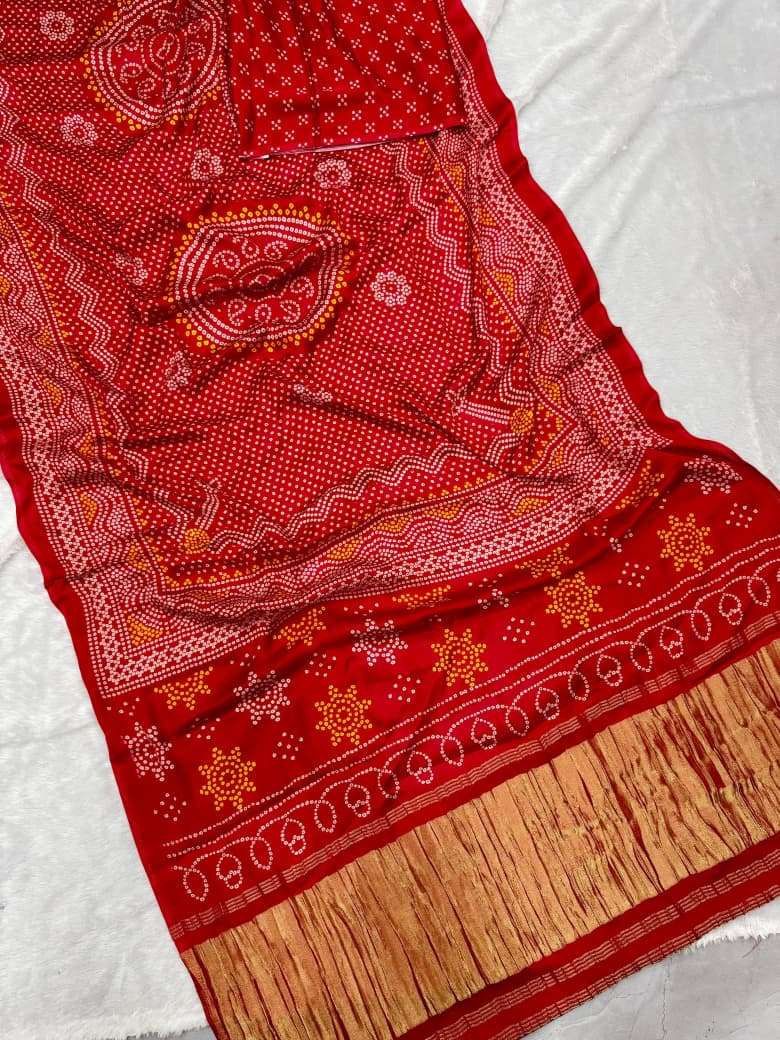 Lagdi Patta Saree New Pure Gajji silk fabric grace in every ...