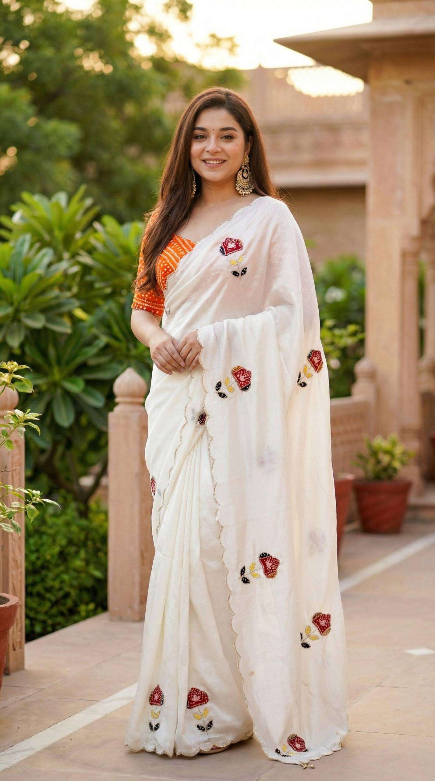 launching New Designer and Beautiful chinon silk fabric Regu...