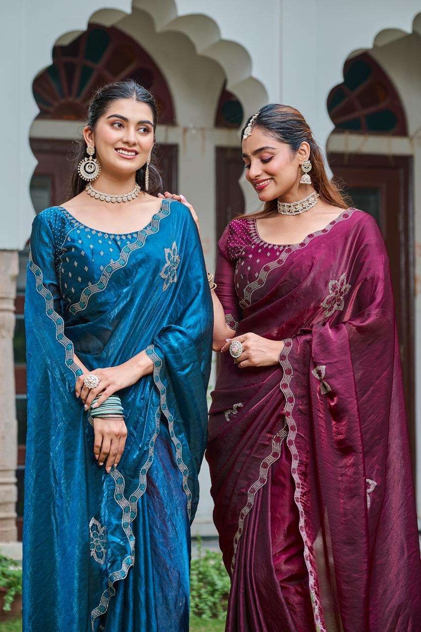Launching New Festival pure Fancy silk fabric saree Wholesal...