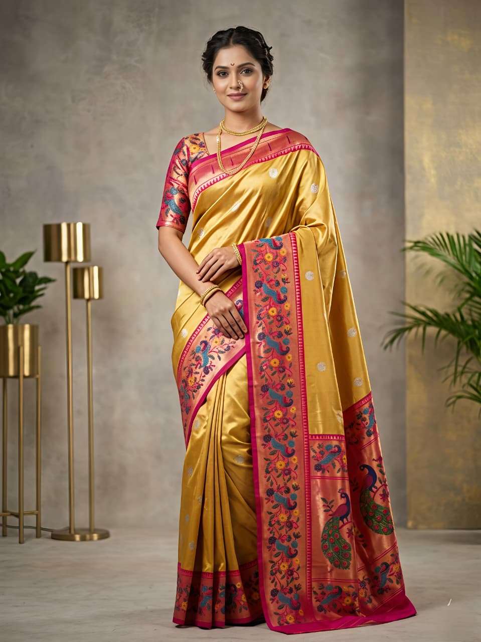  Launching premium tissue silk with paithani fabric regular ...