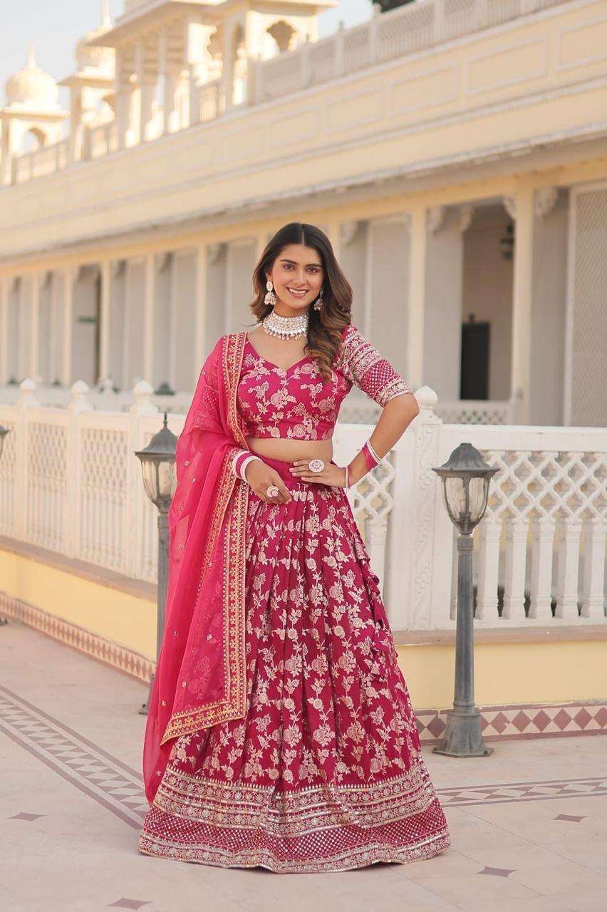LW 7080 DESIGNER DYEABLE PURE VISCOSE FABRIC LEHENGA CHOLI C...