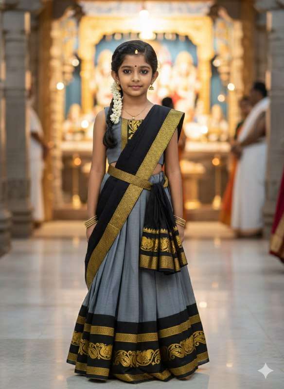 MADHUBALA FOUR IN ONE SILK KIDS BLOUSE CHOLI DUPATTA FUNCTIO...
