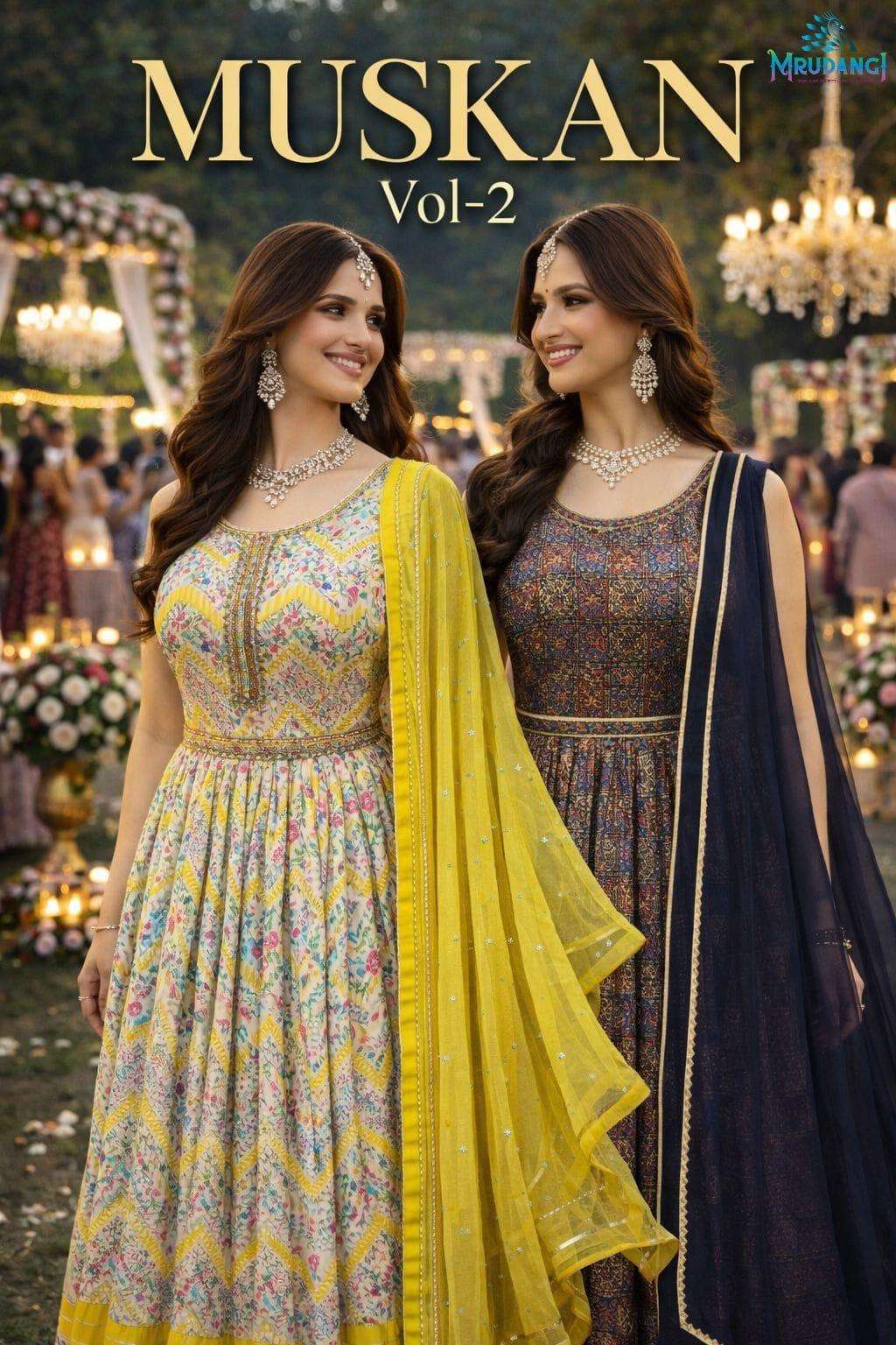 MARUDANGI MUSKAN VOL 2 DOLA SILK LONG GOWN AND DUPATTA WEDDI...
