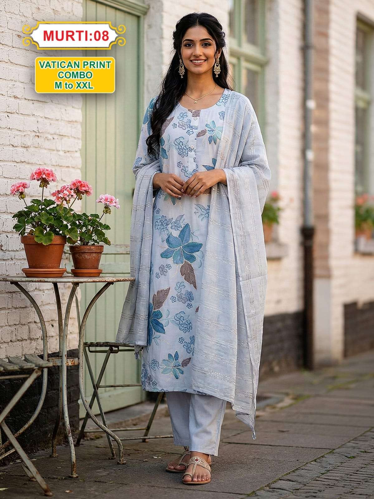 MARUTI VARTICAN PRINT TRADITIOANL SALWAR SUIT INDIAN FUNCTIO...