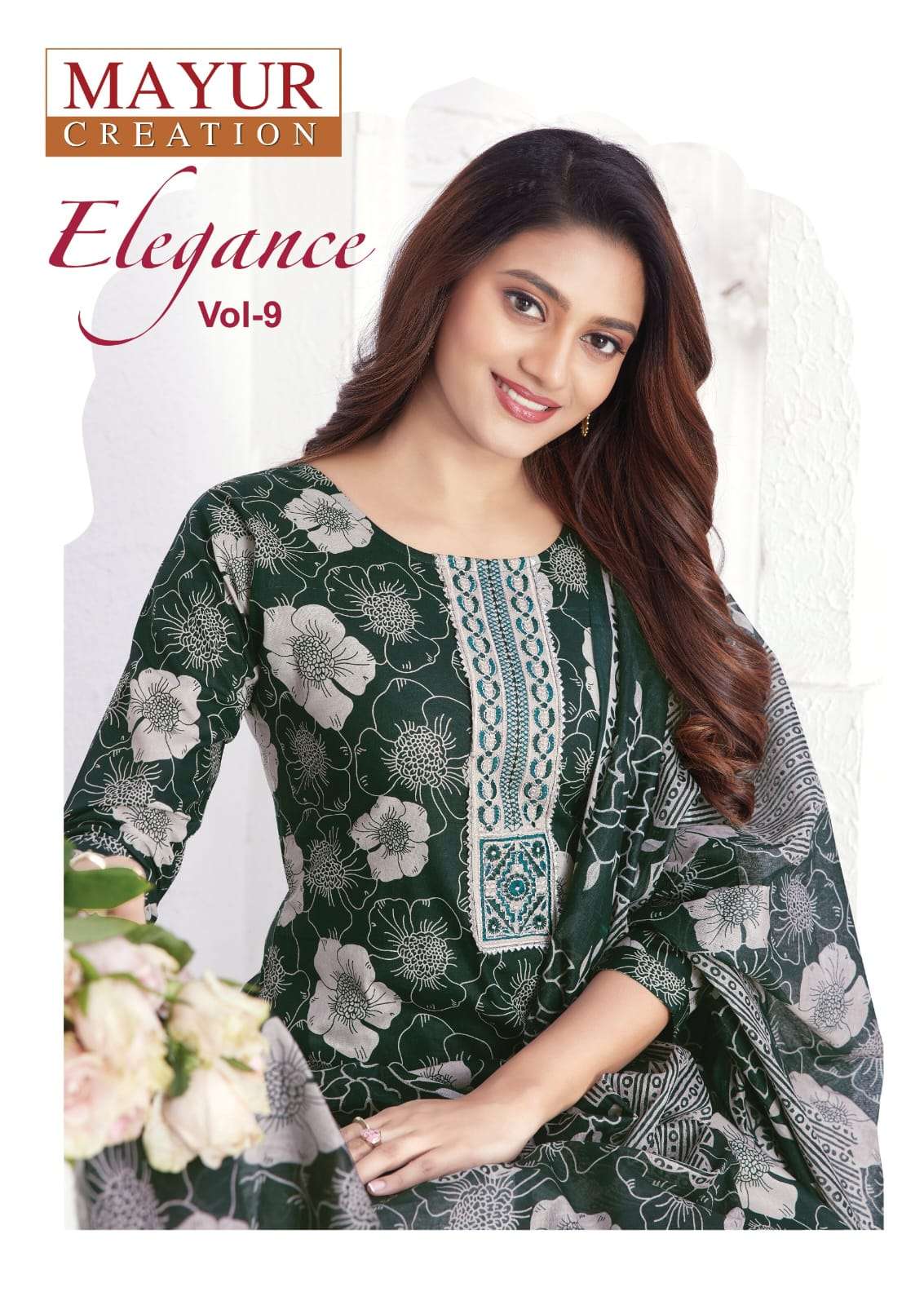 MAYUR ELEGANCE VOL 9 PURE COTTON PRINTED KURTI PANT WITH DUP...