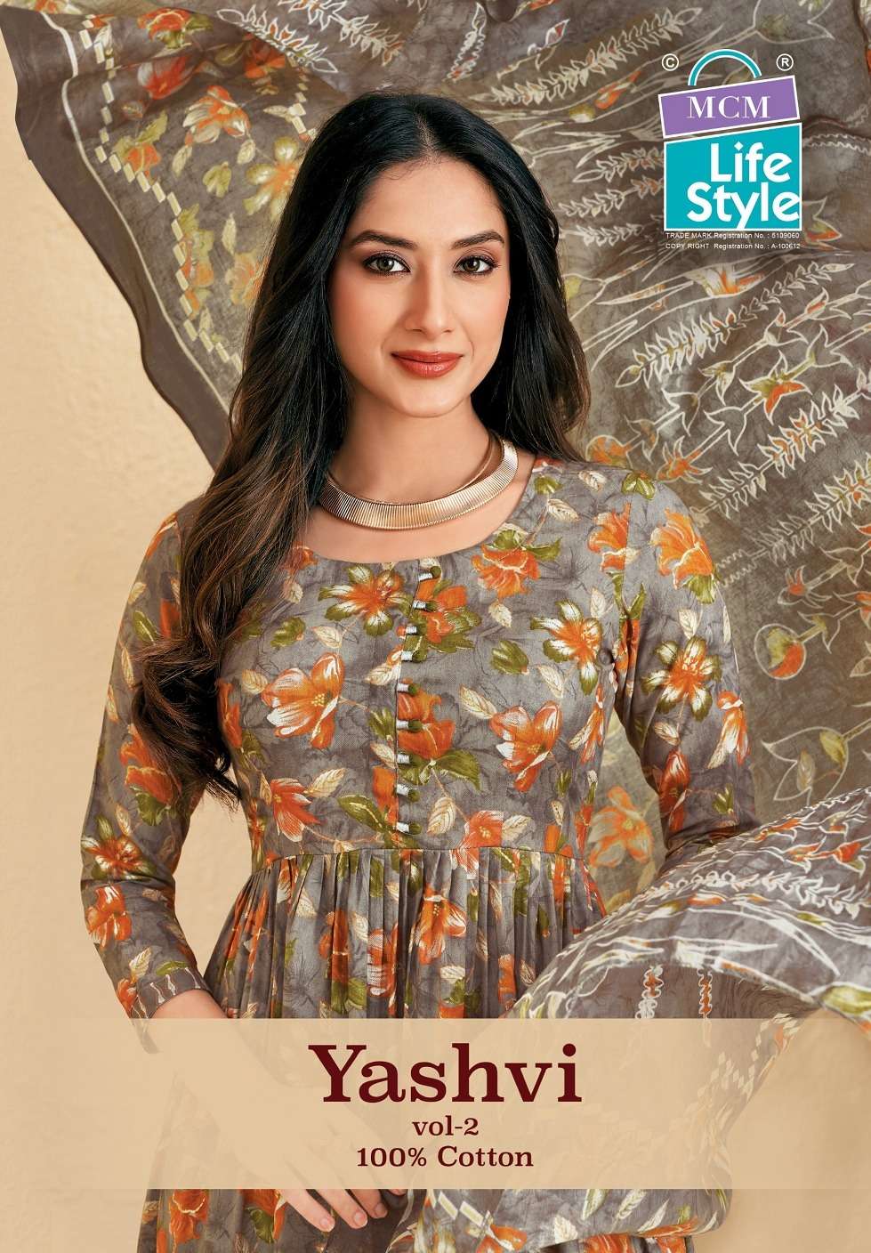 MCM YASHVI VOL 2 COTTON PRINTED ANARKALI STYLE KURTI SUIT FO...