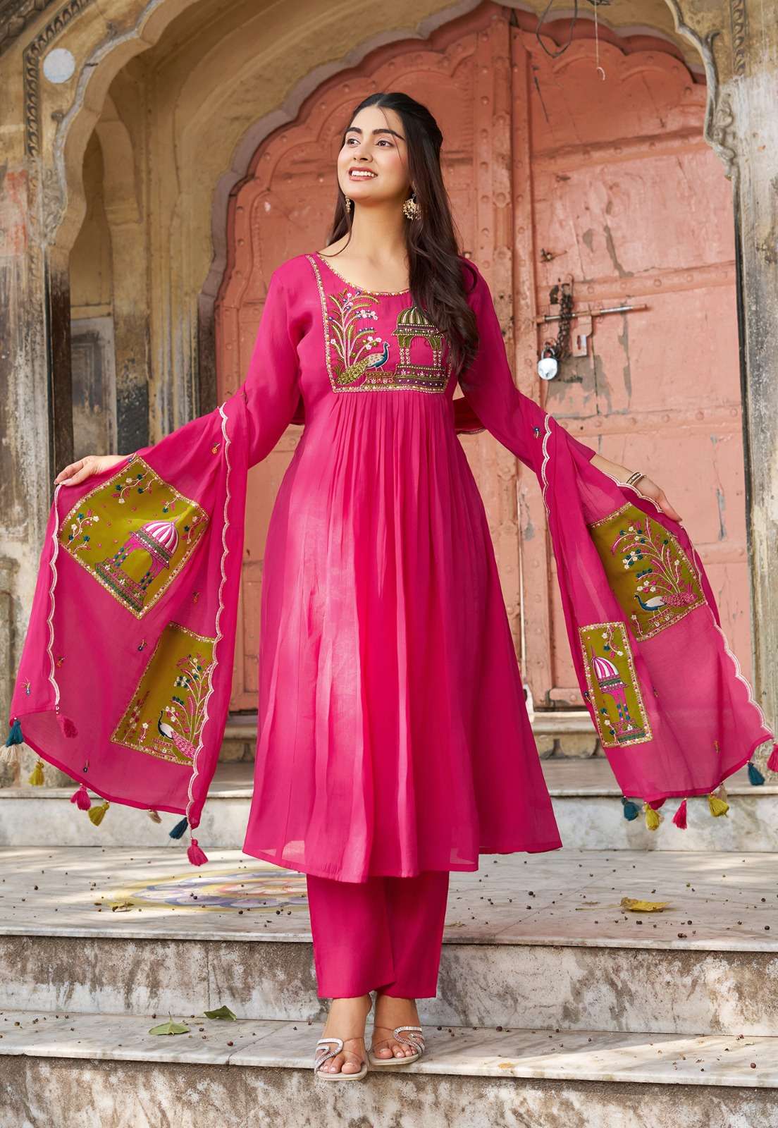 MITTOO IV 1039 CHANDERI SILK WITH COTTON INNER SALWAR KAMEEZ...