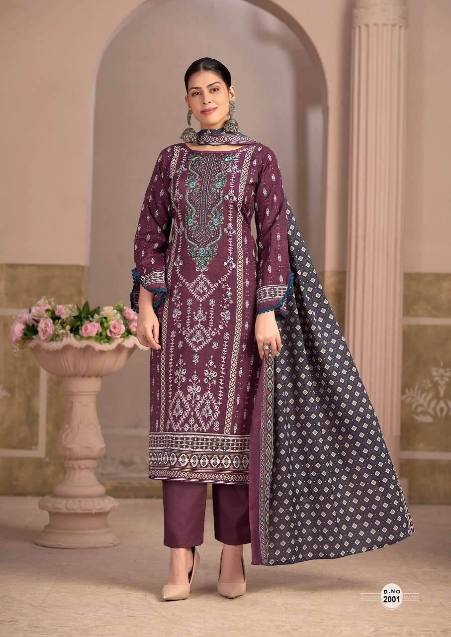 MIZAJ MUZLIN VOL 2 PAKISTANI READYMADE KURTI PANT WITH DUPAT...