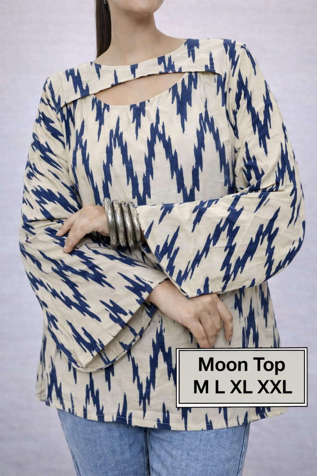 MOON TOP SUMMER COMFORT AND STYLISH COTTON NECK CUT SHORT TO...