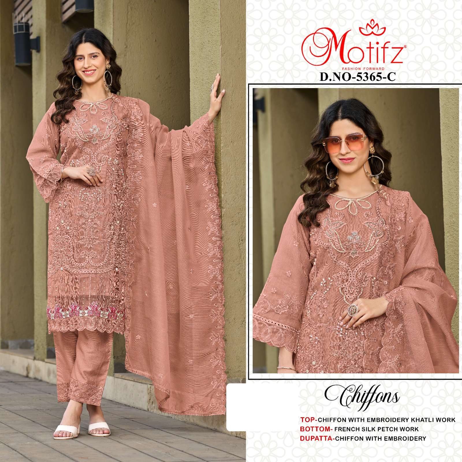 MOTIFZ 5365 SIFFON AND EMBROIDERY SALWAR SUIT TO FUNCTION WE...