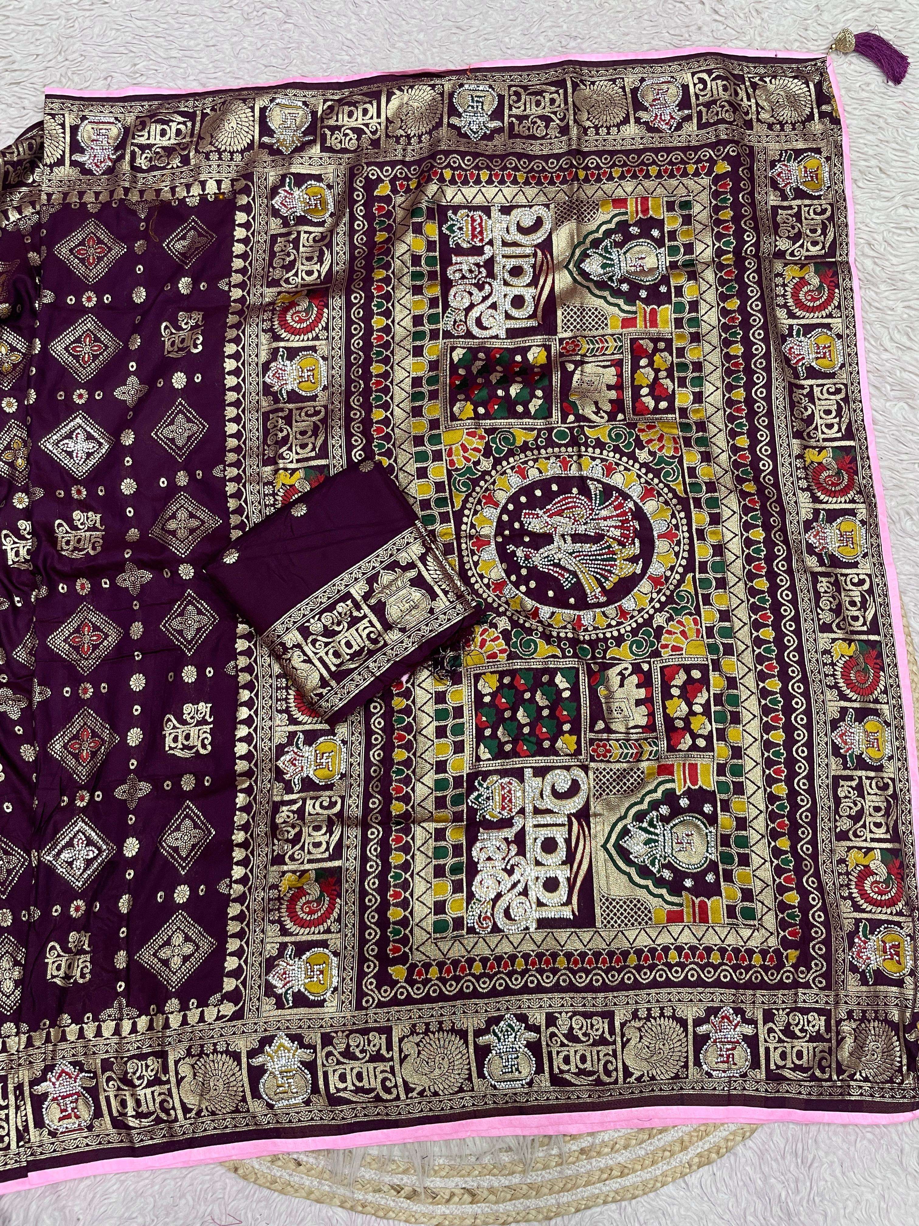 Mp 730 New arrivals in wedding special Dola silk fabric with...