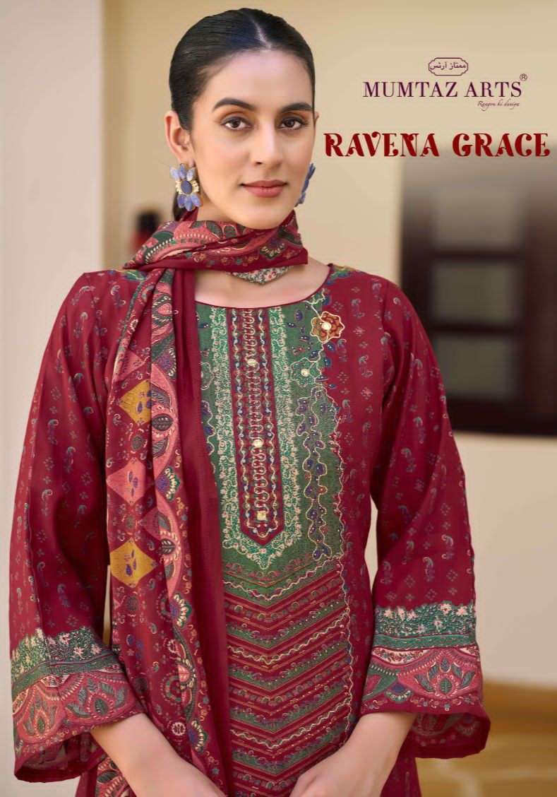MUMTAZ ARTS RAVENA GRACE UNSTITCH SET PRINTED 3 PIECE SUIT T...