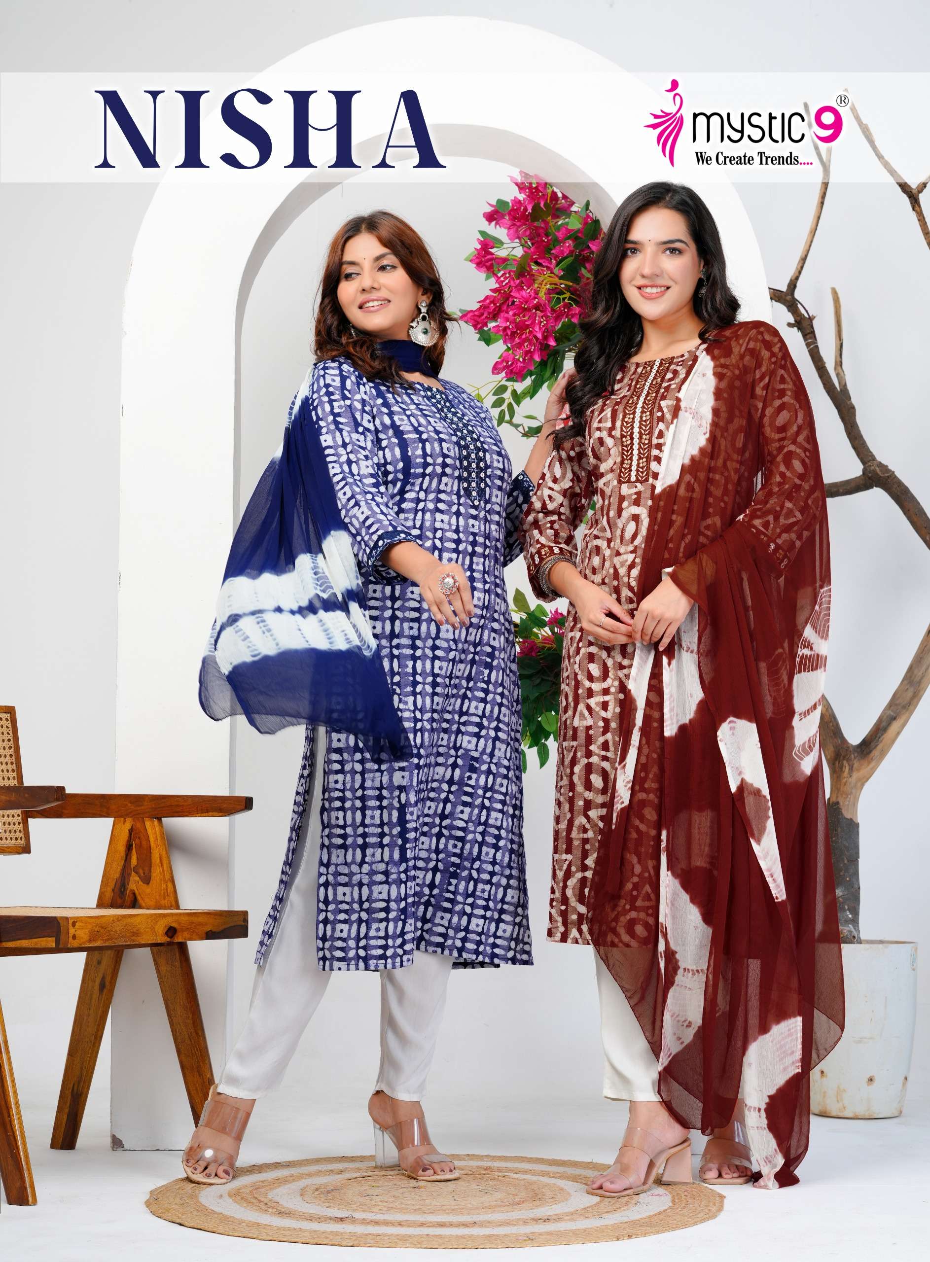 MYSTIC 9 NISHA VOL 16 COTTON BATIK PRINT STRAIGHT CUT SALWAR...