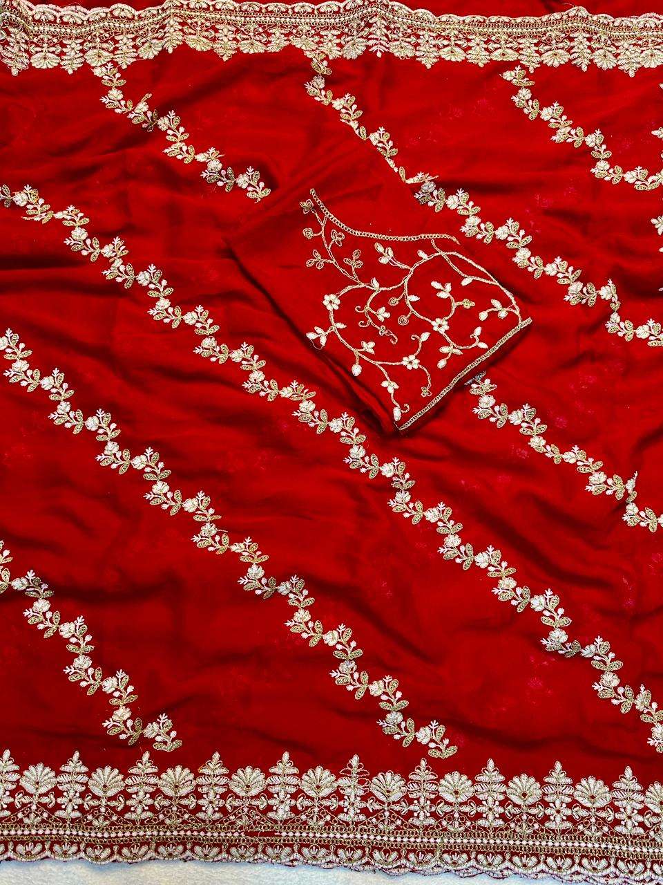  New and pure Arrivals Crush Silk Fabric Embroidery Work & F...