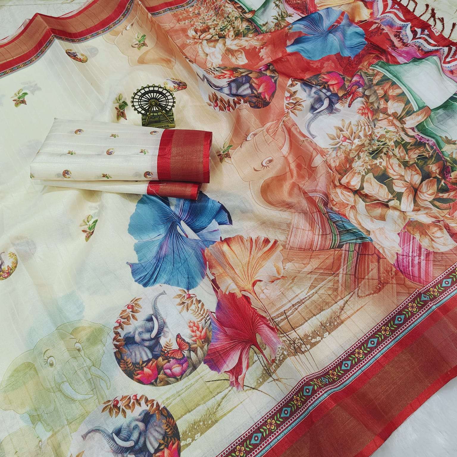 new arrival pure and soft Handloom Silk fabric Digital Print...