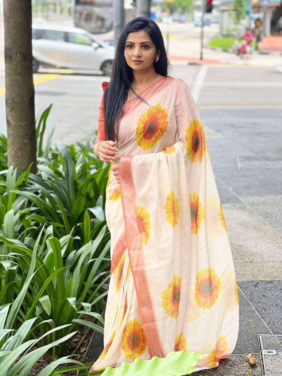  new collection best quality Linen fabric with silver jari b...