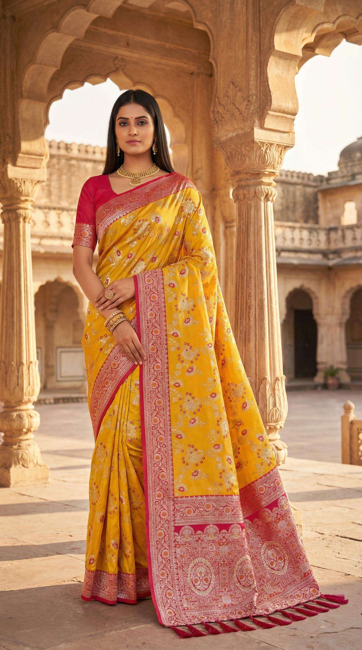 New Collection Radhika Soft and pure fancy Banarasi silk fab...