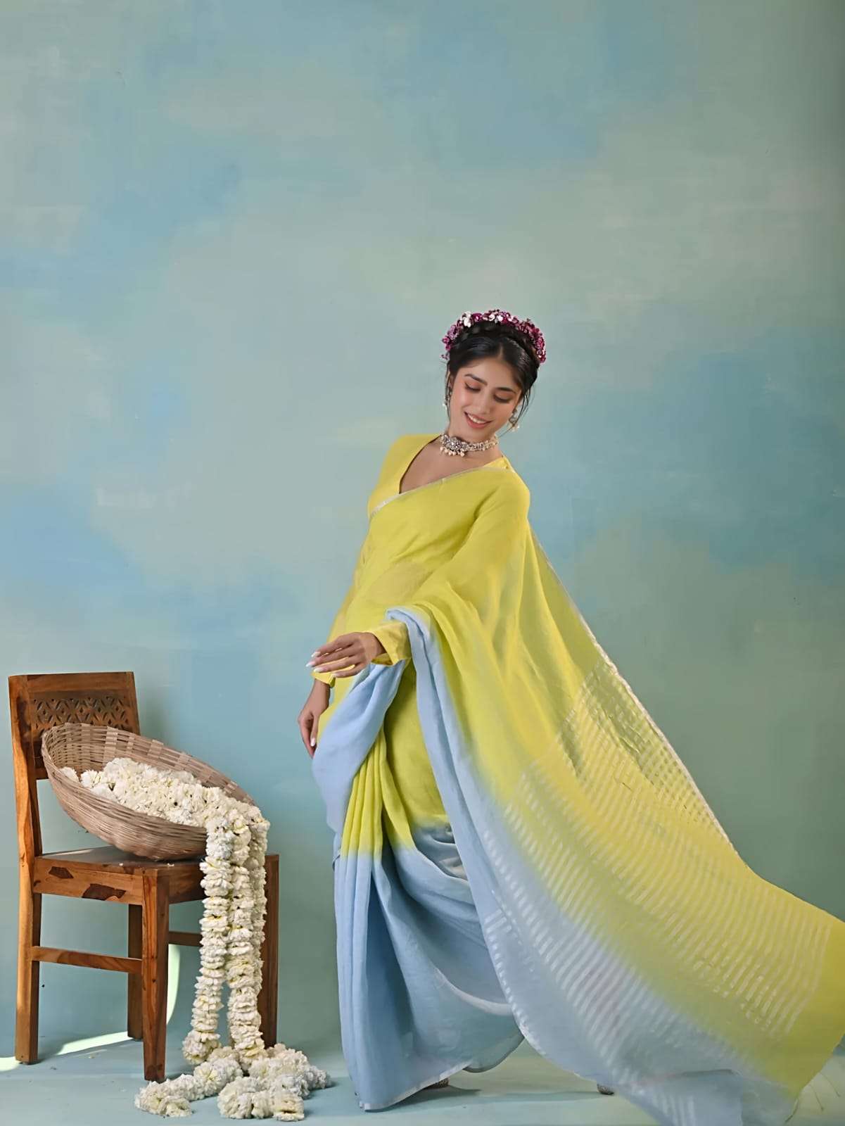  New Design Launch pure and soft Linen beautiful fabric Gold...