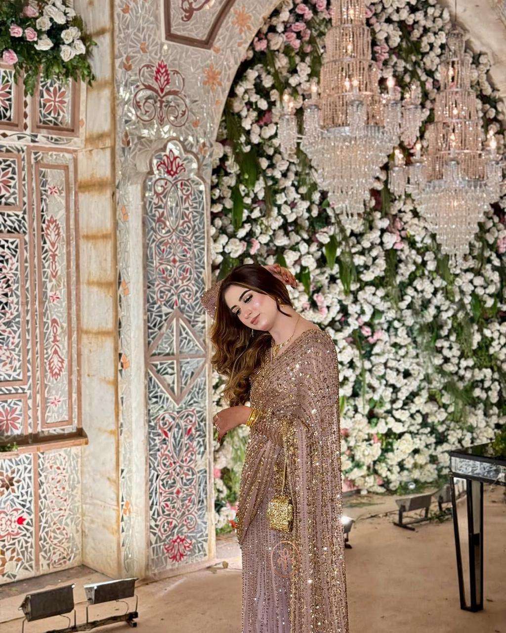 New Designer Gunjal Premium Butterfly Net Embellished With B...
