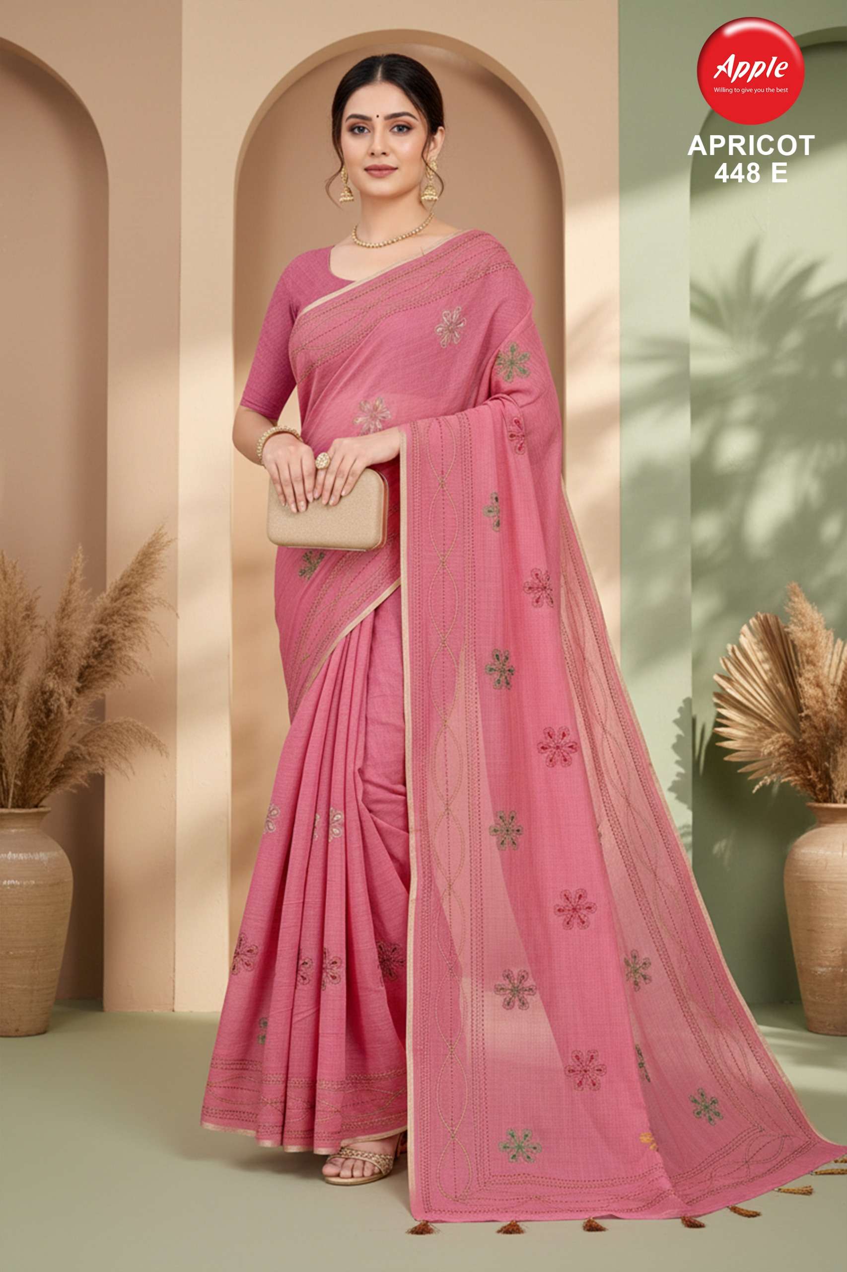  NEW LAUNCH APRICOT 445 446 448 PURE KHADI FABRIC WITH BEAUT...