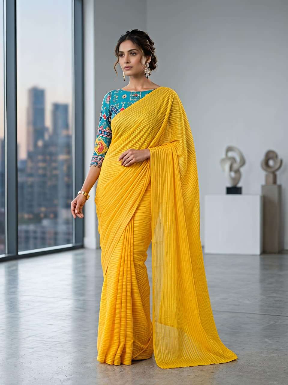  NEW LAUNCH HALDI SPECIAL PURE AND ELEGANT GEOGRETTE FABRIC ...