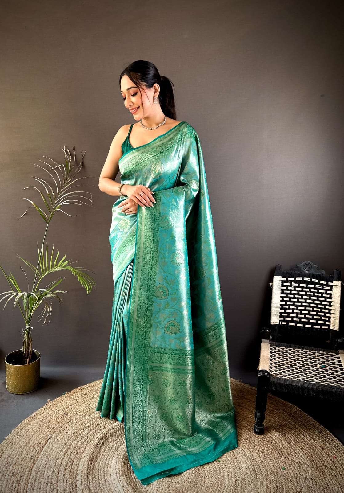 New Launching Specially design vrudavan soft silk Fabric Wit...