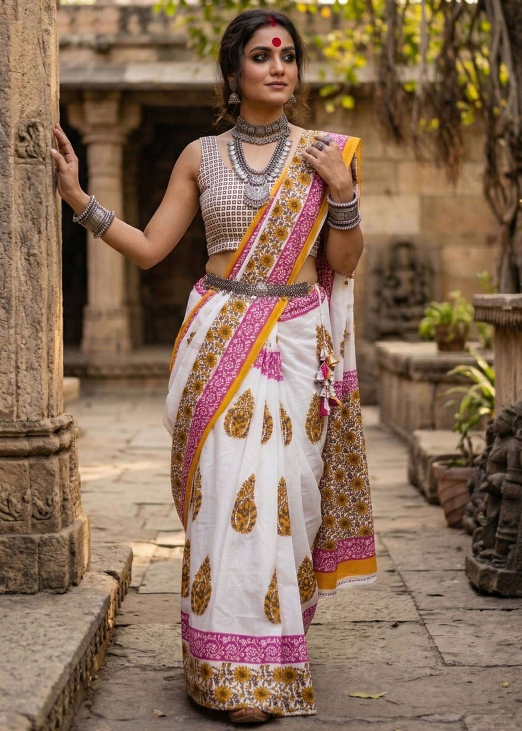 New  Lunching And twirl Rajwadi Hand Block Printed Design r...