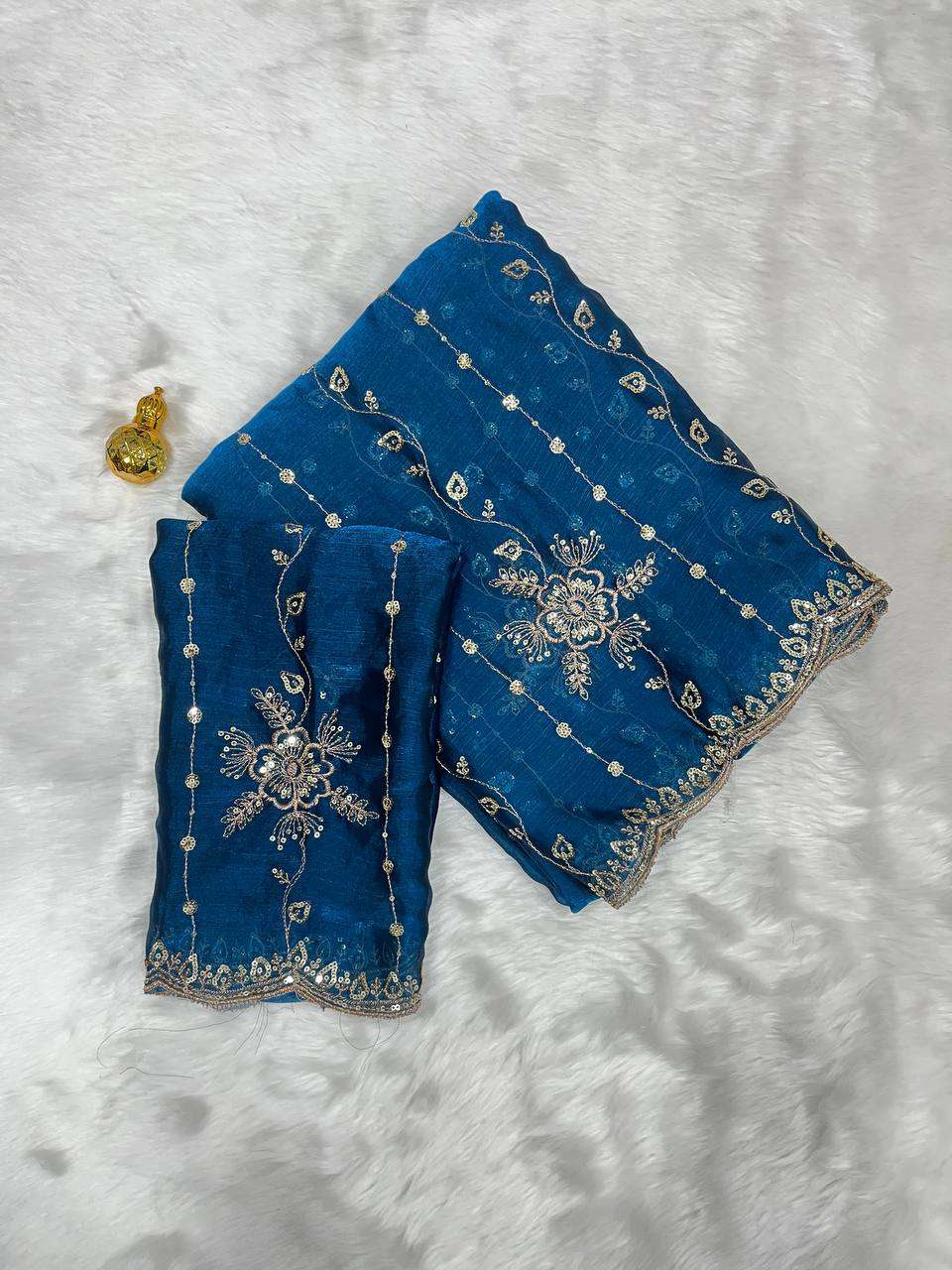 New Update Heavy fancy satin fabric embroidery blouse flower...